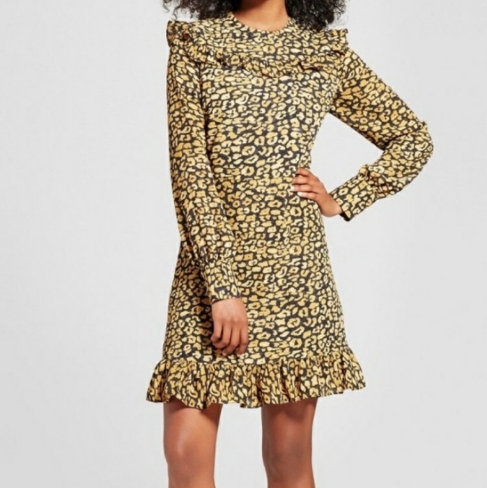 WWW watercolor cheetah print baby doll dress